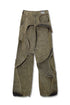 CIRCLE CUT-OUT DENIM PANTS -YELLOW-